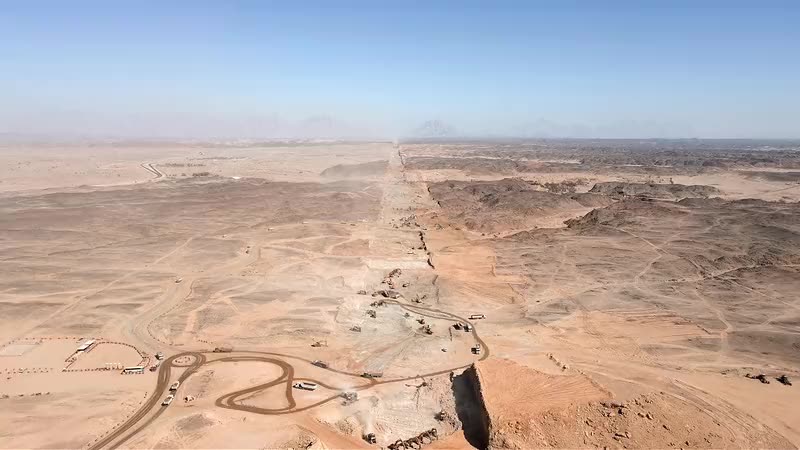 لقطة من تصوير مشروع ذا لاين في نيوم